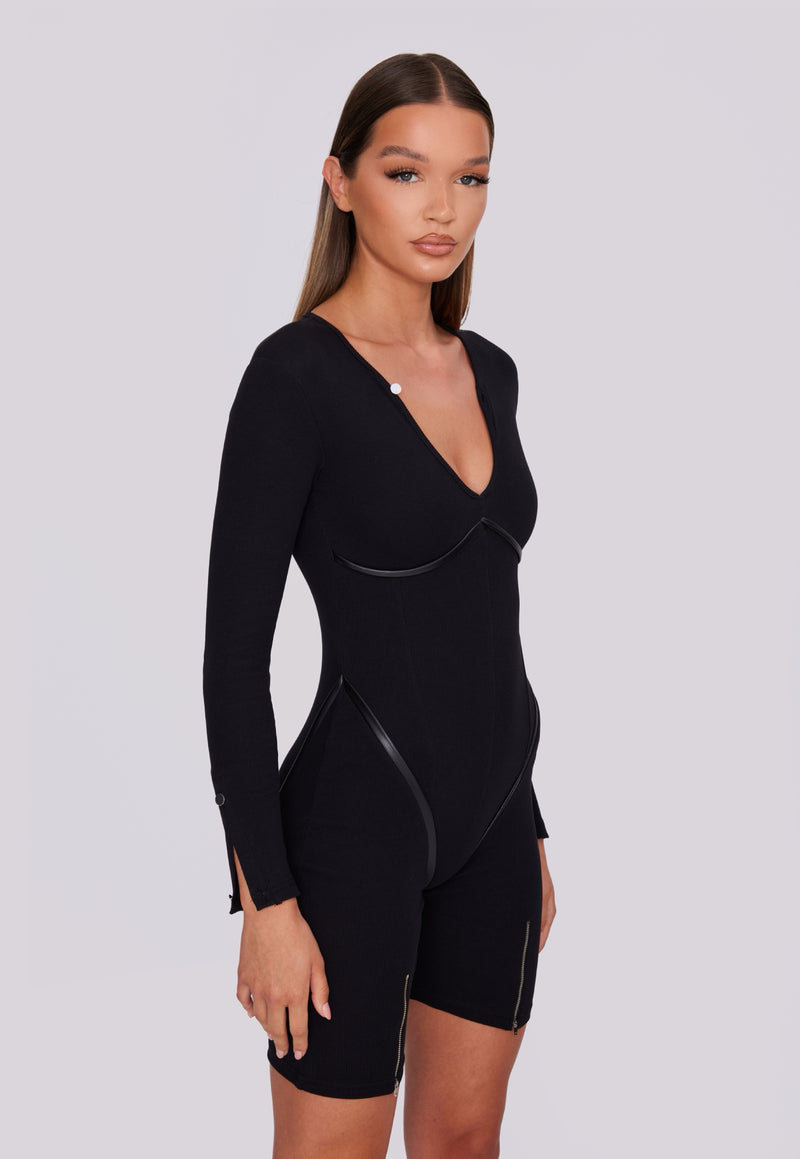 Sculpt Playsuit - Black