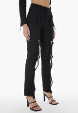 Leg Strap Detailed Trousers - Black