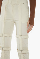 Leg Strap Detailed Trousers - Sand