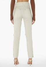 Leg Strap Detailed Trousers - Sand