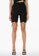 Adjustable Ruched Shorts - Black