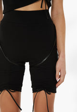 Adjustable Ruched Shorts - Black